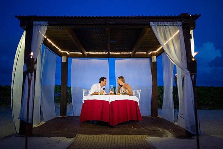 Romantic dinner by the beach  Blue Diamond Luxury Boutique Hotel Riviera Maya